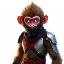 a thunder ninja monkey with all seeing eyes digital painting of the ghost in the shell robot geisha, high definition, photorealistic, digital art, trending on artstation, octane render, 4 k, brilliant lighting, white background
