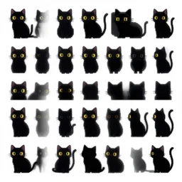 2 d isometric spritesheet of a black cat, all directions, high definition, 8 k, trending on itch. io, pixel art