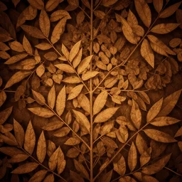 openworks pattern of leaves and branches, stunning texture, warm lighting, deep shadows