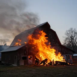 barn on fire