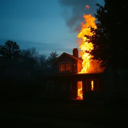 house on fire, golden hour, ultrahd, ultra sharp, hyper detailed, 8 k, shot on 3 5 mm film camera, tumblr aesthetic, wallpaper