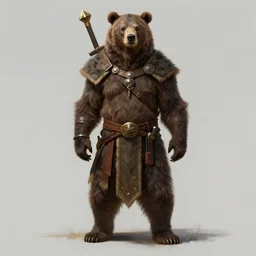 a detailed full body portrait of a bear druid, by justin gerard and greg rutkowski, digital art, realistic painting, dnd, character design, trending on artstation