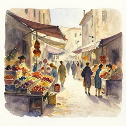 small centered on watercolor paper, paint brush strokes, abstract watercolor painting of ancient spice market, cinematic light, national romanticism by hans dahl, by jesper ejsing, by anders zorn, by greg rutkowski, by greg manchess, by tyler edlin