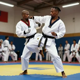 taekwondo with raekwon at dojo rendered by pedro conti