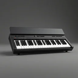 3 d render matte black electronic melodica musical instrument, all black design by james dyson, arne jacobsen, black keys, fluid design, centered on studio gray background, octane engine render, extremely detailed product concept