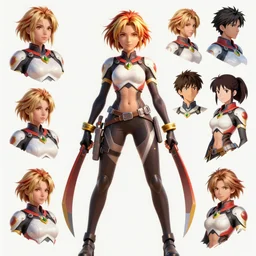 highly detailed, digital art, pixiv fanbox, trending on artstation, ray tracing, volumetric lighting, sharp focus, hq, overwatch style female character, brawn hair, character concept design sheet, turnaround sheet, arcane, by artgerm, wlop, greg rutkowski, miyazaki hayao, ross tran,