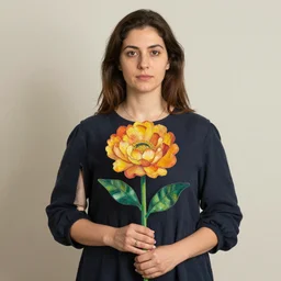 woman holding flower artwork by goya
