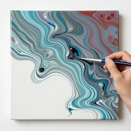 “acrylic paint pour, marbling, very detailed, 8k 4k”