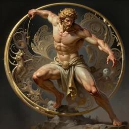greek myth, fibonacci, sweaty, dynamic action pose, insane, intricate, highly detailed, digital painting, artstation, concept art, smooth, sharp focus, illustration, Unreal Engine 5, 8K, art by artgerm and greg rutkowski and alphonse mucha