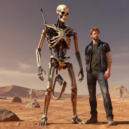 terminator on mars by tyler edlin and greg rutkowski, unreal engine, trending on artstation