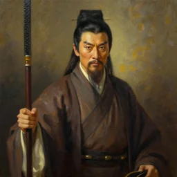 oil painting of sun tzu, cinematic lighting