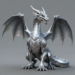 full body digital illustration of a proud great wyrm silver dragon by randy Vargas, studio lighting, concept art, matte background, deviantArt, artstation, artstation hq, hd, 4k resolution