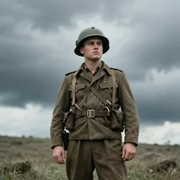a historical photo of pepe in ww 2, thunder clouds
