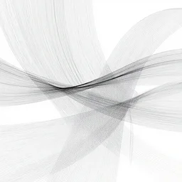 curvy geometric lines drawn across a 3-dimensional space, white background