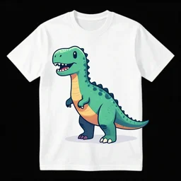 synthwave dinosaur, t - shirt design