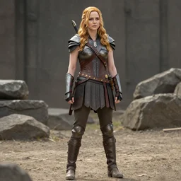 full length photograph of a real-life christina hendricks as an amazon warrior,  Extremely detailed. 8k