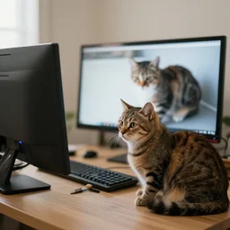 cats using a computer