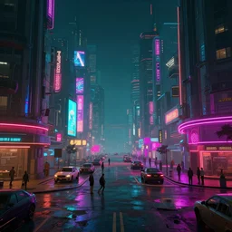 photo environement cyberpunk town center : 4, 4 k rtx hdr volume light concept studio matte painting environement digital illustration style cyberpunk 2 0 7 7 artstation artur tarnowski, mihai muscan, marcin tomalak, marta leydy, marcin stepien, charlotte hughes, zuzanna dabrowa neon bioluminiscence