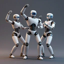 robots dancing by greg rutkowski and thomas kinkade, trending on artstation, 3 d render octane