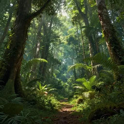 beautiful tropical forest in etalocin, award winning concept art, trending on artstation