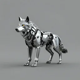 a mechanical wolf artistic render logo style surreal