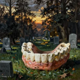a graveyard of dentures painted by james ensor