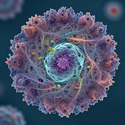 biological fractal colored electron micrograph hyperrealistic alex gray 8 k