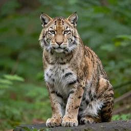 big cat sitting in forest