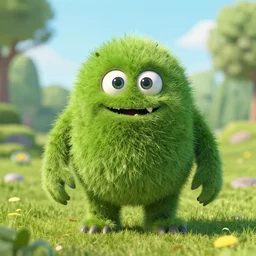 photorealistic grass monster