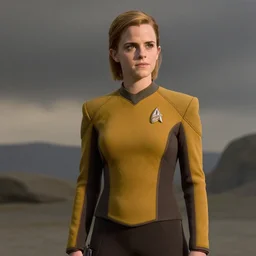 Emma Watson as Captain Kathryn Janeway, from Star Trek Voyager