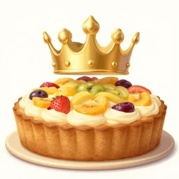 the nuttiest fruitcake fresh from the oven, a separate gold crown above it
