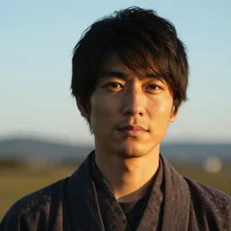 a close face - up portrait of 尾 崎 豊, highly detailed, 8 k, golden hour lighting