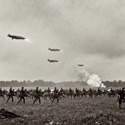 A rain of flying saucers crashing at the battle of gettysburg. 1860s photograph.
