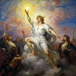 handsome lucifer morning star casting a spell to raise hell unto heaven. highly detailed painting by gaston bussiere, craig mullins, j. c. leyendecker, 8 k