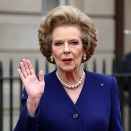 Rishi Sunak in drag as Margaret Thatcher