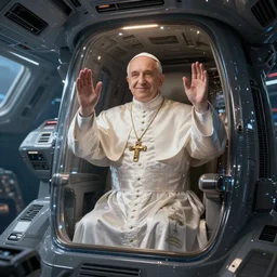 of the pope in a spaceship