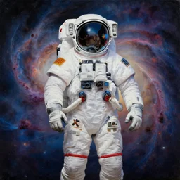 astronaut standing infront of a nebula, illustration painting, oil on canvas, intricate, portrait, detailed illustration, hd, digital art, overdetailed art, concept art, complementing colors, detailed, illustration painting by alex gray, digital art, overdetailed art, concept art, complementing colors rendered by beeple, syd meade