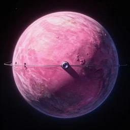 dyson sphere program pink planet, concept art, by greg rutkowski