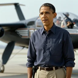Movie still of Barack Obama in Top Gun