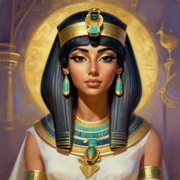 portait egyptian princess lalla cleopatra, centred, very long hair, charmed sexy look, hd, unreal engine, art painting, final fantasy style, amazing background theme