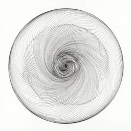 continuous spiral single line contour op art, mary louise brooks