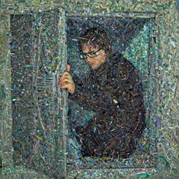 painting of neo hacking into a safe, the matrix, jim burns