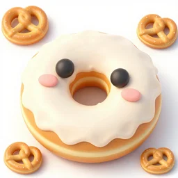 kawaii donuts made from pretzels