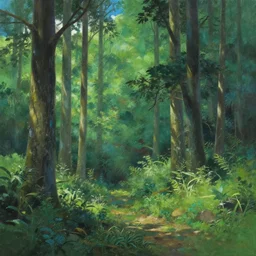 forest landscape painting by alex horley makoto shinkai matte painting