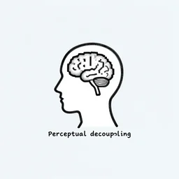 minimalist logo icon for a wandering mind perceptual decoupling, inked outline, one person, brain filter pixelated, retro psychology, victo ngai, kilian eng, lois van baarle, behance, artstation