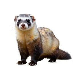 mythical glowing ferret, high detail photograph, full body, isolated on a pure white background, centered, entire subject in frame, sharp focus, soft studio lighting