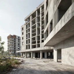 a beautiful very detailed render of city abandoned architecture unfinished building building hotel corridor by jean - baptiste - camille corot, forest scumm bar sea gem thermal imaging, archdaily, wallpaper, highly detailed, trending on artstation.