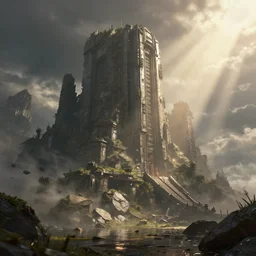 apocalyptic world illustration, highly detailed, 8 k, trending on artstationhq, raytraced shadows, raytraced reflections, caustics, bloom, depth of field, octane render, god rays, rtx 3 0 9 0, ultra details, mind blowing, beautiful, jaw dropping image