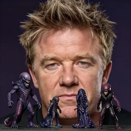 gordan ramsey's forehead with alf, hot toys, cosmic horror, realistic