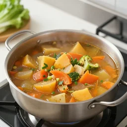 the shrew cooks vegetable stew for dinner